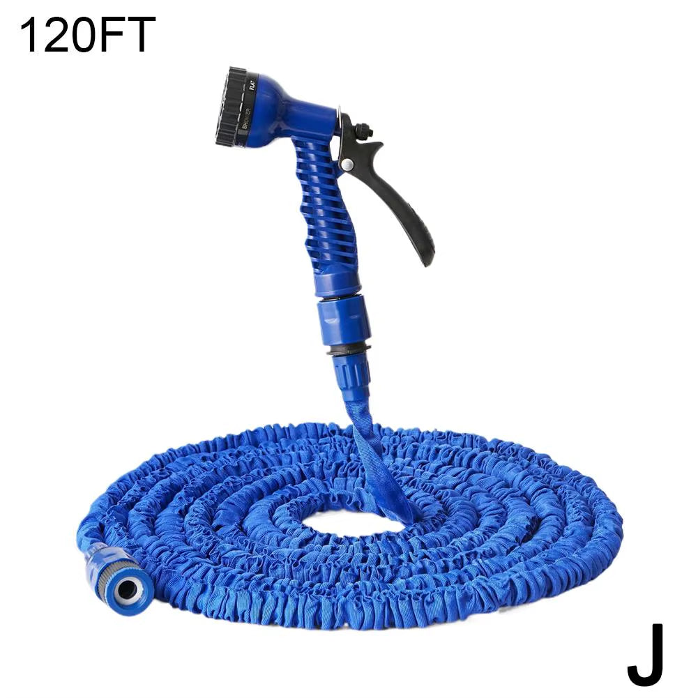 Hydroblaster™ 7-Function Water Gun with Expandable Magic Hose – High-Pressure Spray for Car Wash, Garden & More