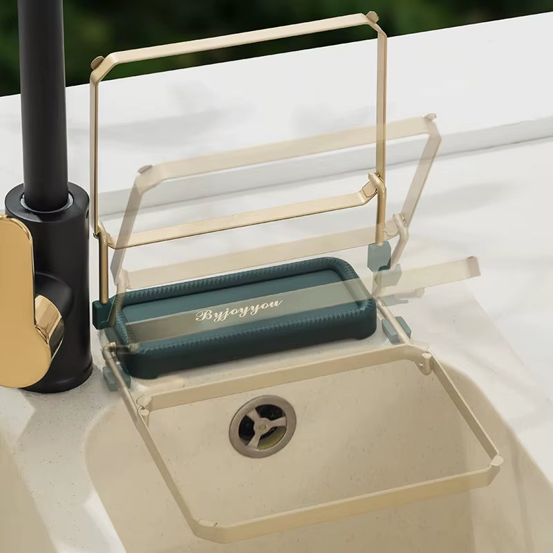 Sinknest™ Triangle Drain Rack – Hanging Strainer Basket with Suction Cups for Kitchen Waste, Fruits & Veggies